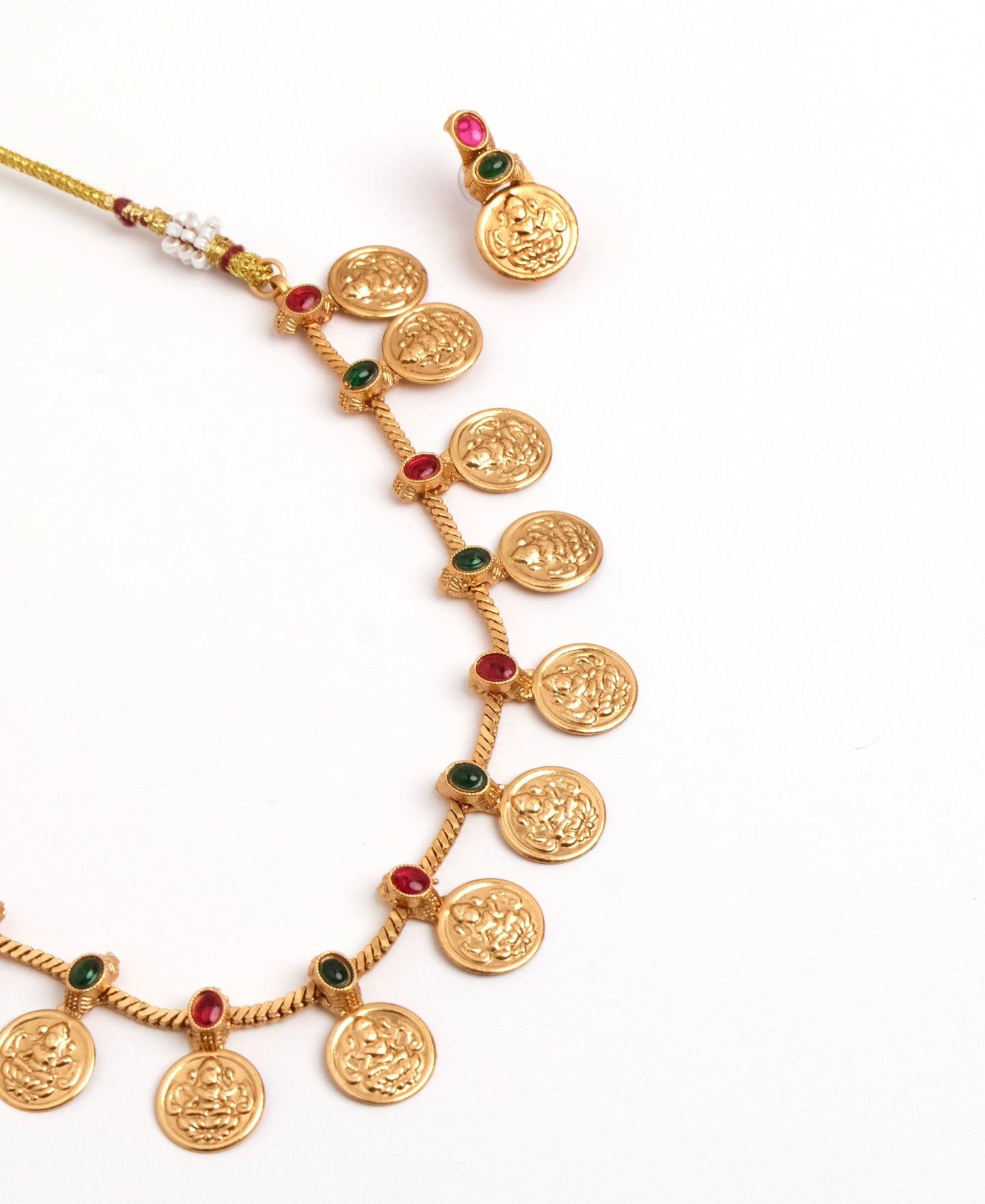 Traditional Kasu Mala Temple Jewellery Necklace