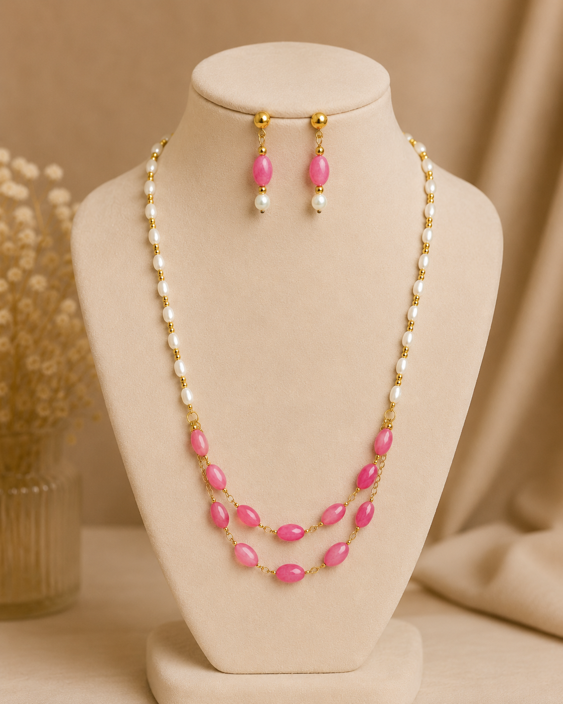 Blush Pearl Elegance Jewellery Set