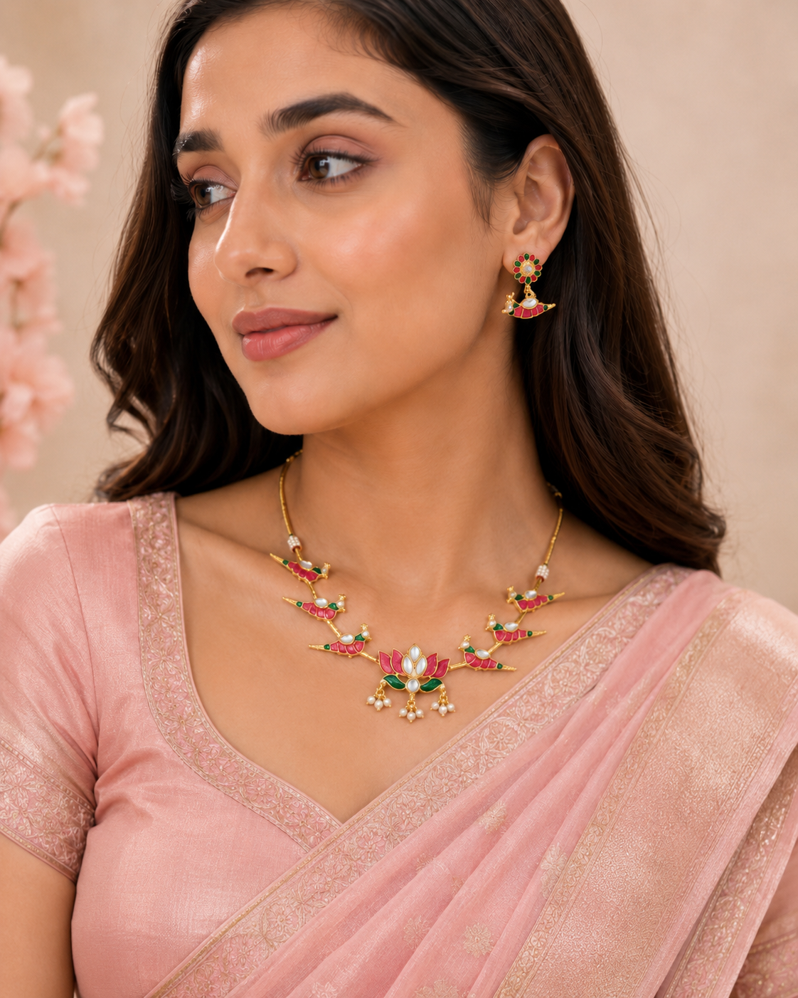 Peacock Design Necklace Set