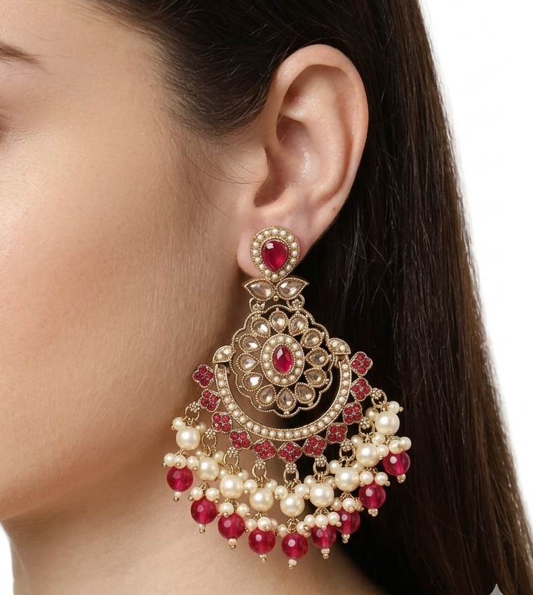 Royal Chand Bali Earrings – Timeless Ethnic Elegance  Description: