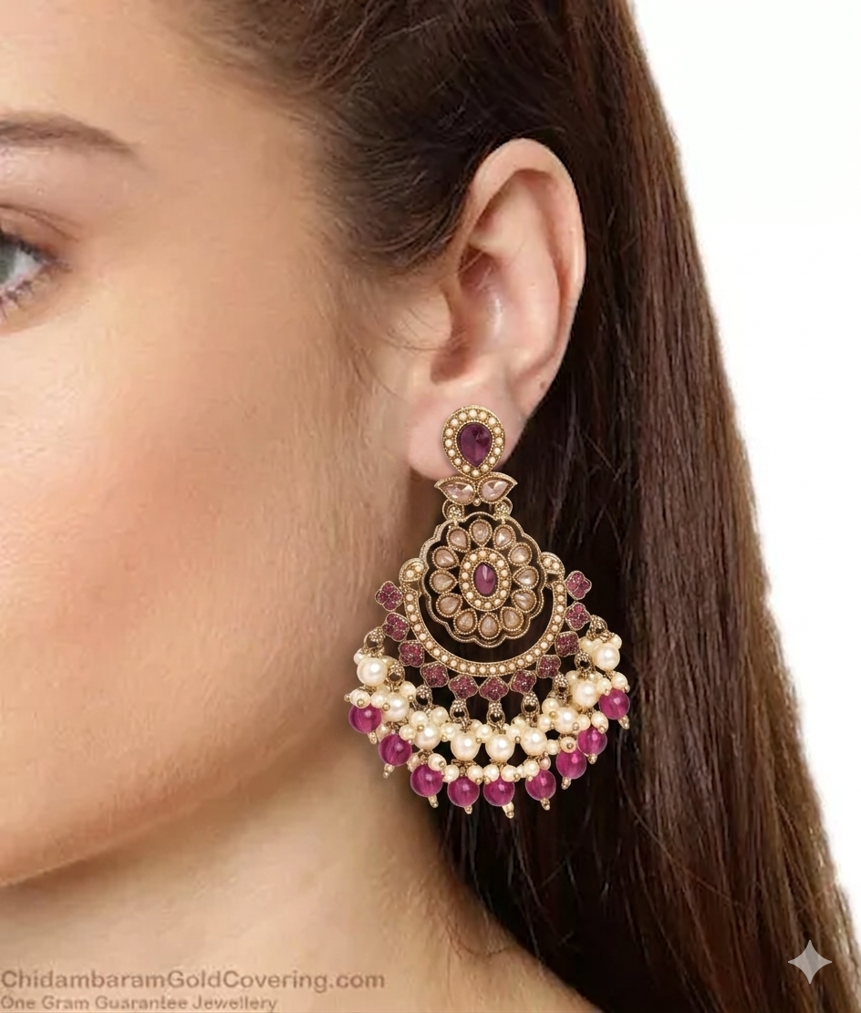Royal Chand Bali Earrings – Timeless Ethnic Elegance  Description: