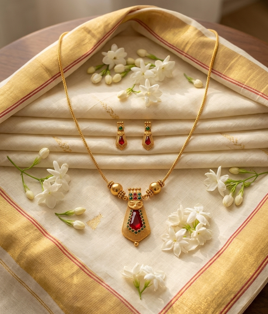 Elegant Palaka Design Pendant Chain with Traditional Charm