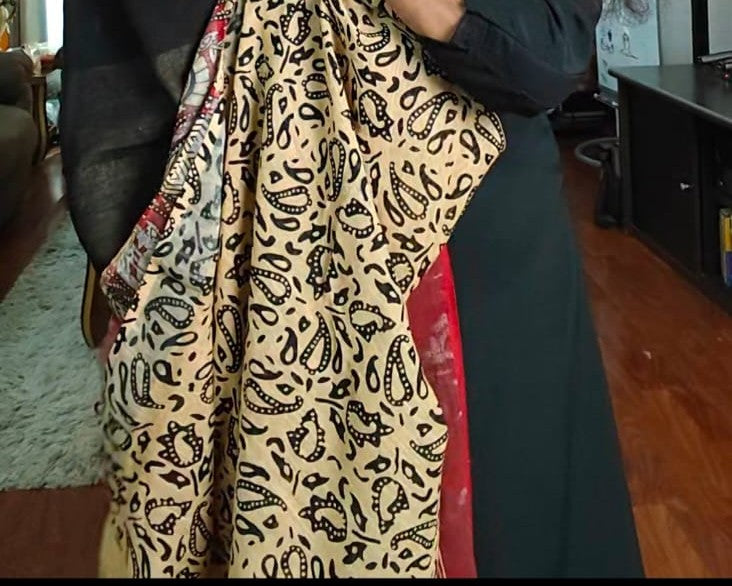 Timeless Black Cotton Saree With Bagru Floral Border